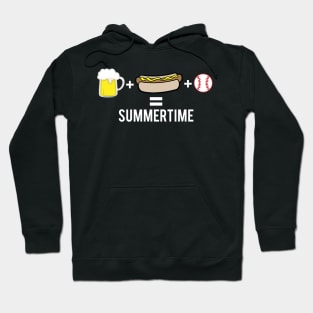 Baseball - Beer + Hot Dog + Baseball = Summertime Hoodie